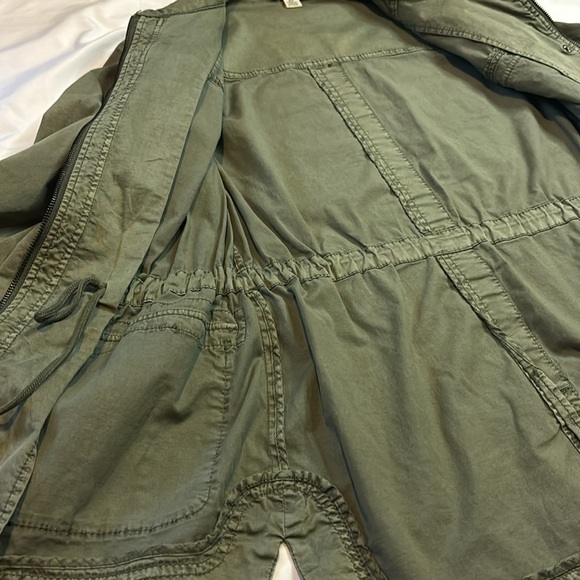✨Women’s XS Marrakech Anthropologie Army Green Zip Button Up Utility Coat Jacket - Picture 10 of 12